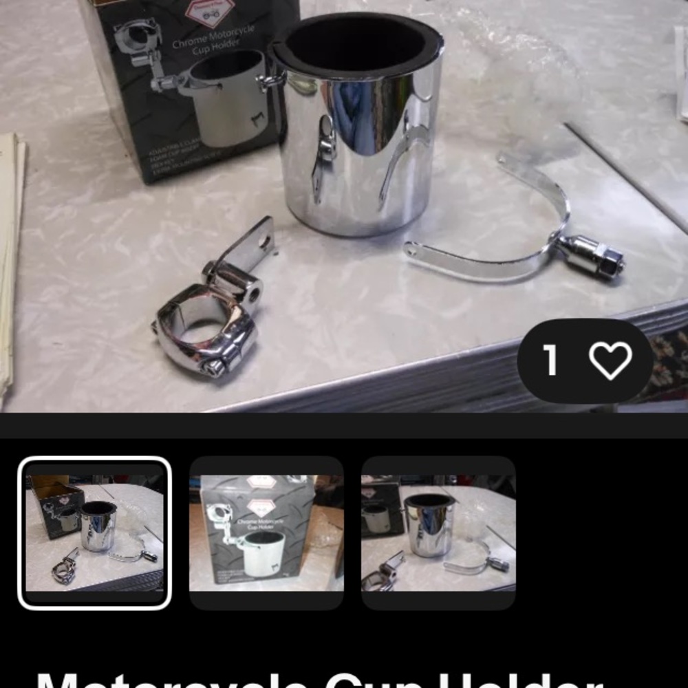 Chrome Motorcycle Cup Holder